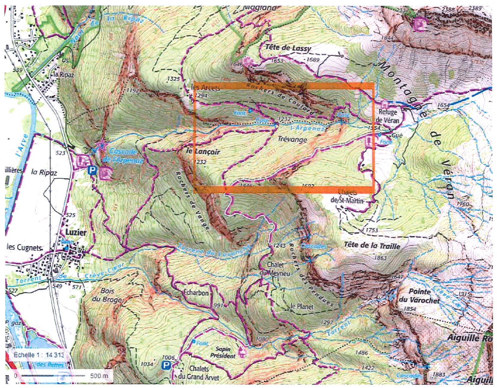Zone impactée par la fermeture du chemin de Crève-coeur